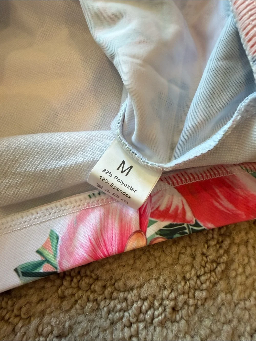 TWO PIECE Tropical Floral Off-Shoulder Bikini  - Pink & Green